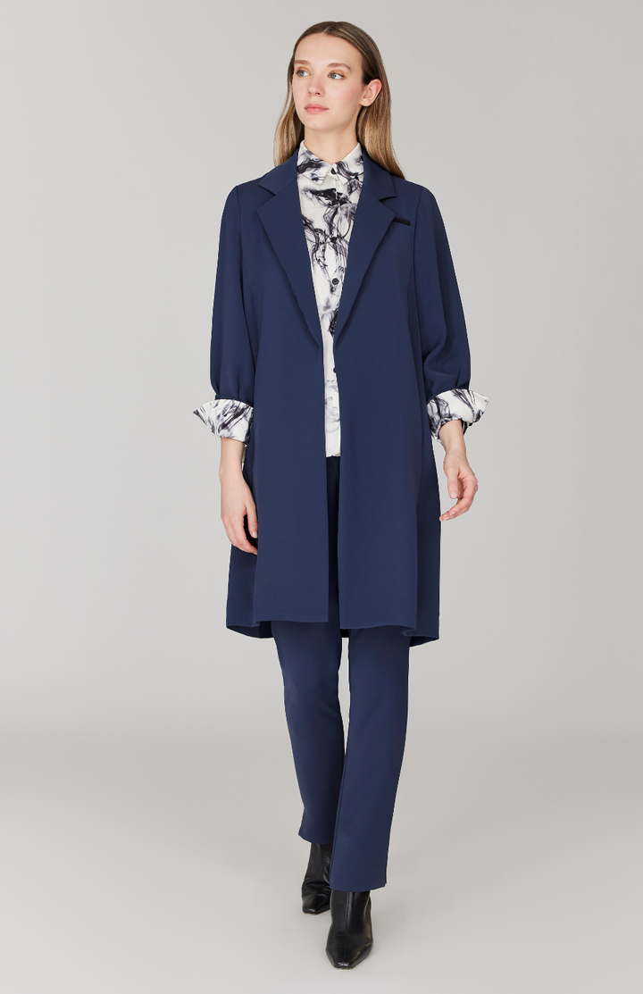 Ink Print Satin Tailored Button Down Shirt