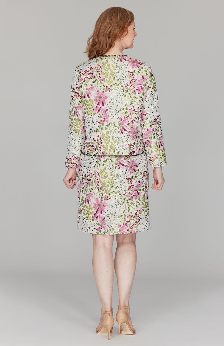 Daisy Jacquard Short Jacket w/ Bias