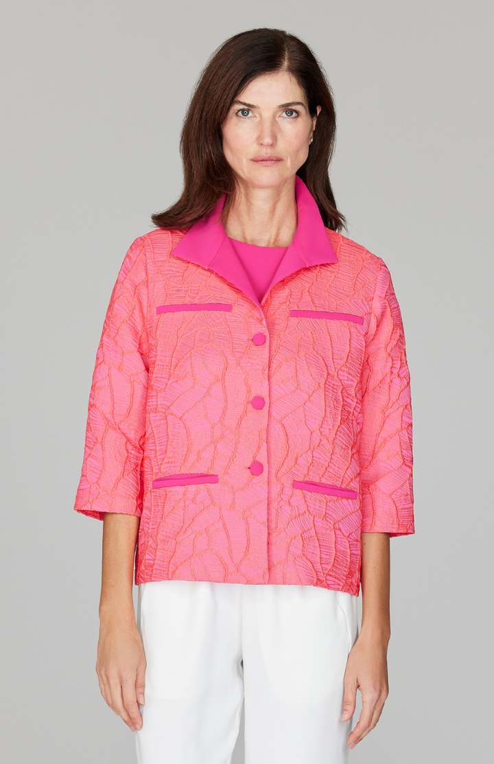 Ekaterina is 5'10" and wearing a size XS in Pink.