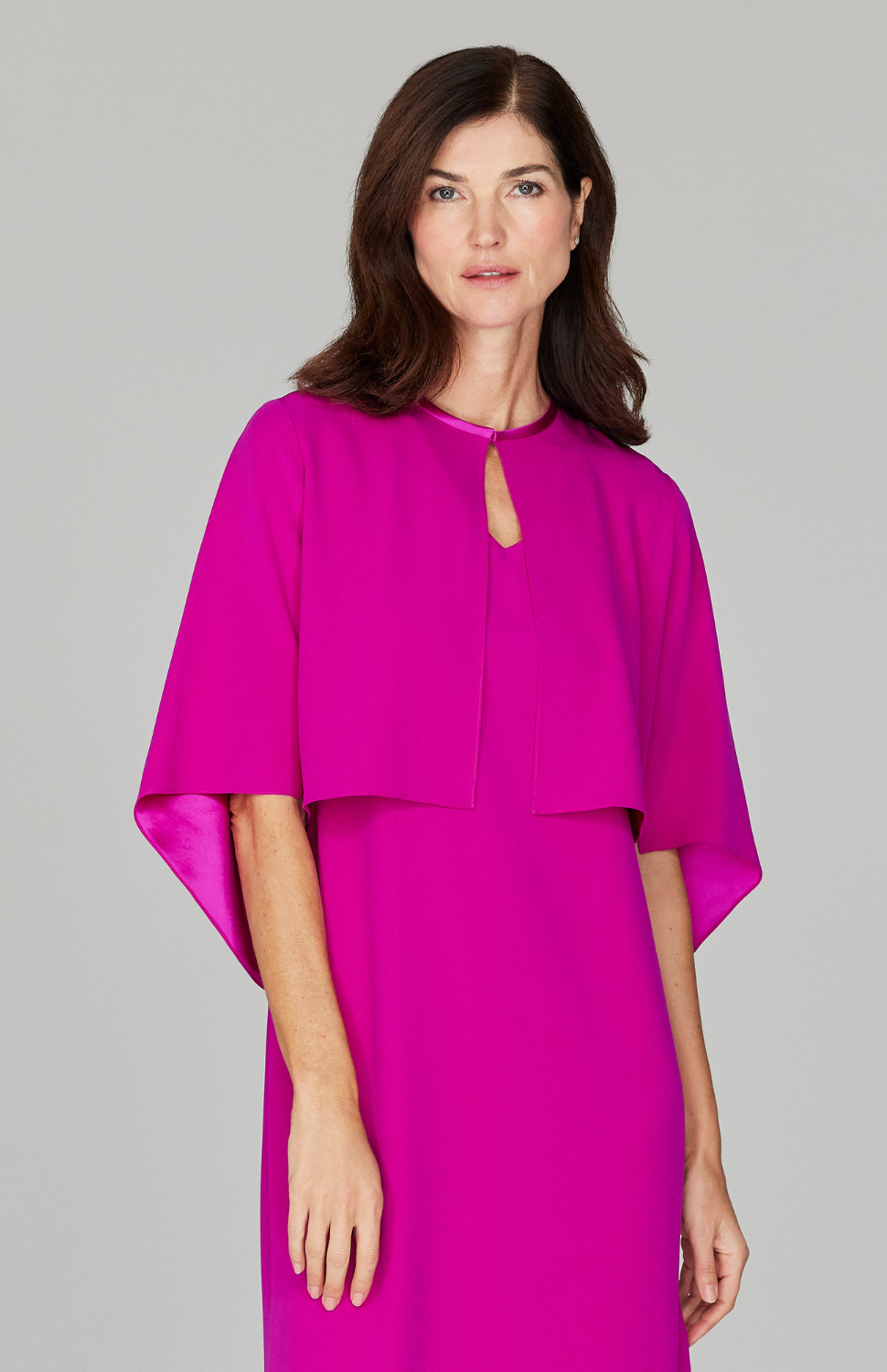 Ekaterina is 5'10" and wearing a size XS in Fuchsia.