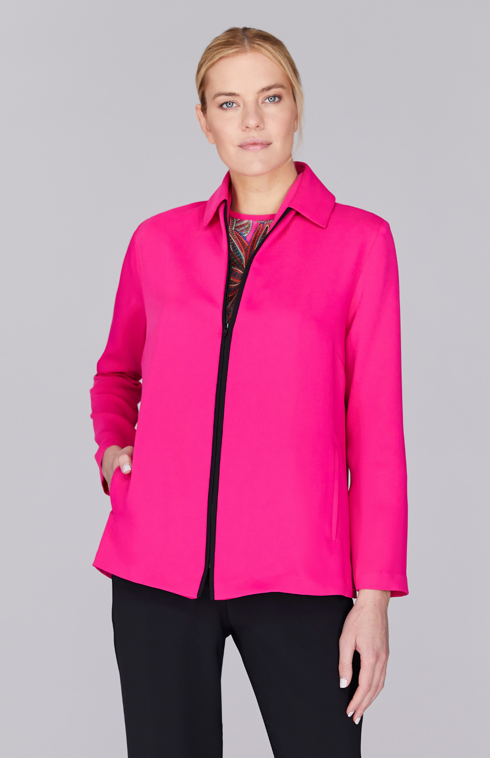 Gabby is 5’ 10" and wearing Pink in XS.