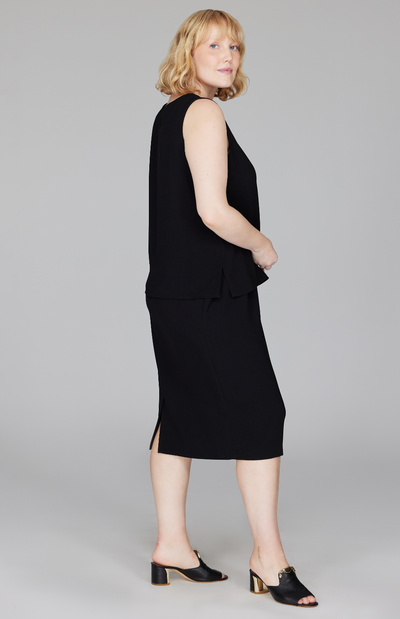 Micro Crepe Essential Short Skirt w/Flat Front & Back Elastic