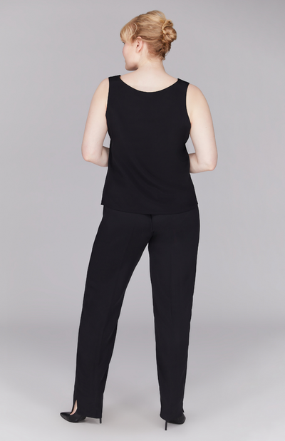 Silk Essential Narrow Leg Pant w/Flat Front & Back Elastic