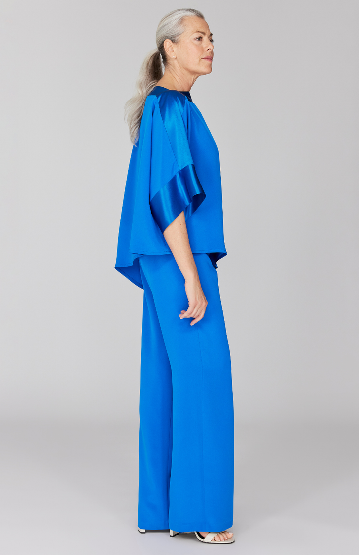 Silk Essential Wide Leg Pant w/Flat Front & Back Elastic