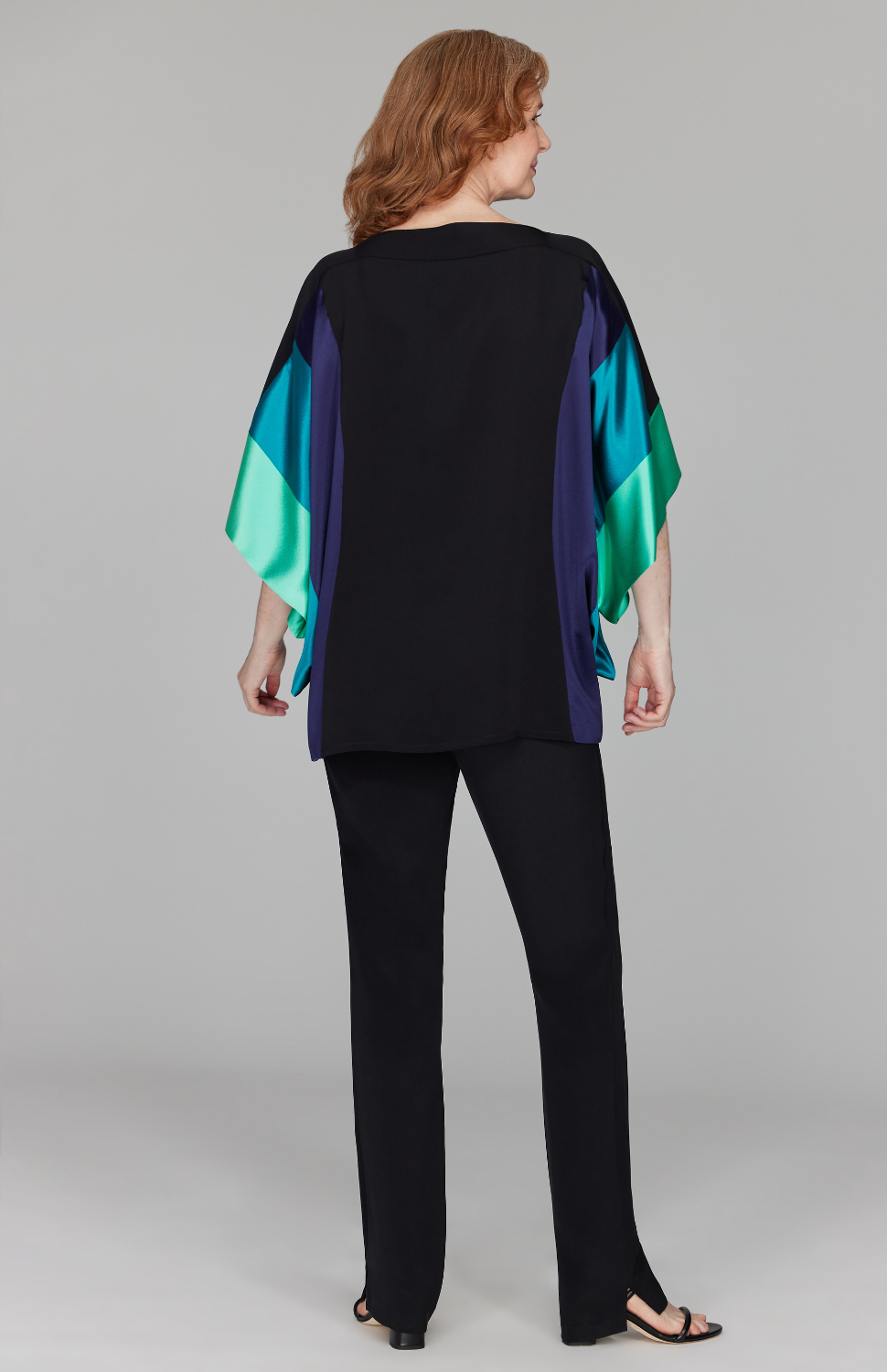 Silk Tunic w/Contrast Satin Bands