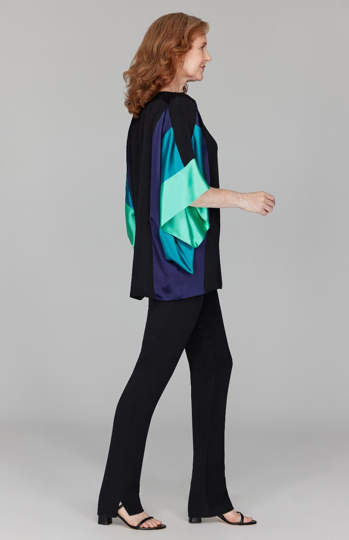 Silk Tunic w/Contrast Satin Bands