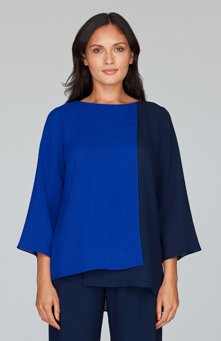 Color Block Microlinen Double Layer Tunic
