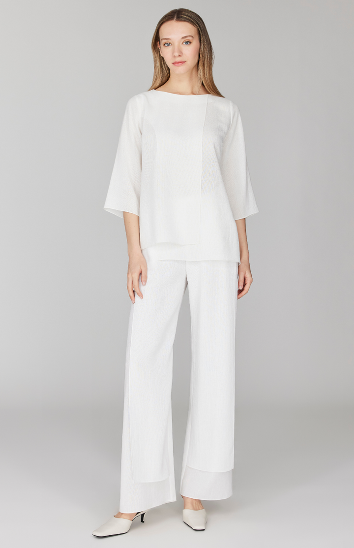 Microlinen Overlap Pant w/ Back Elastic