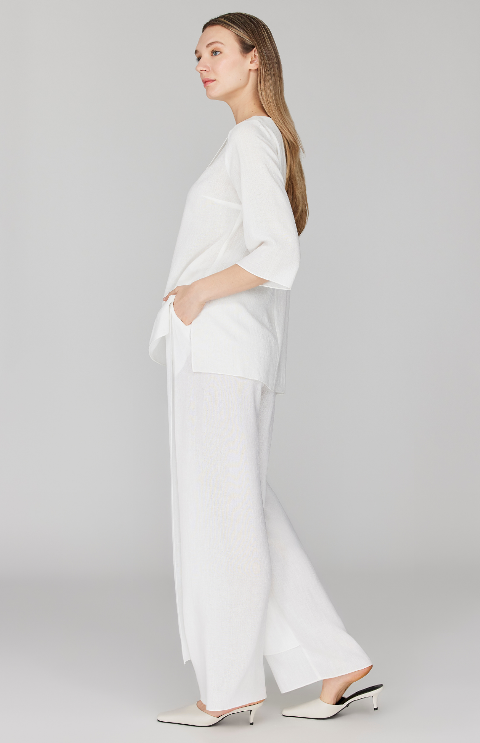 Microlinen Overlap Pant w/ Back Elastic