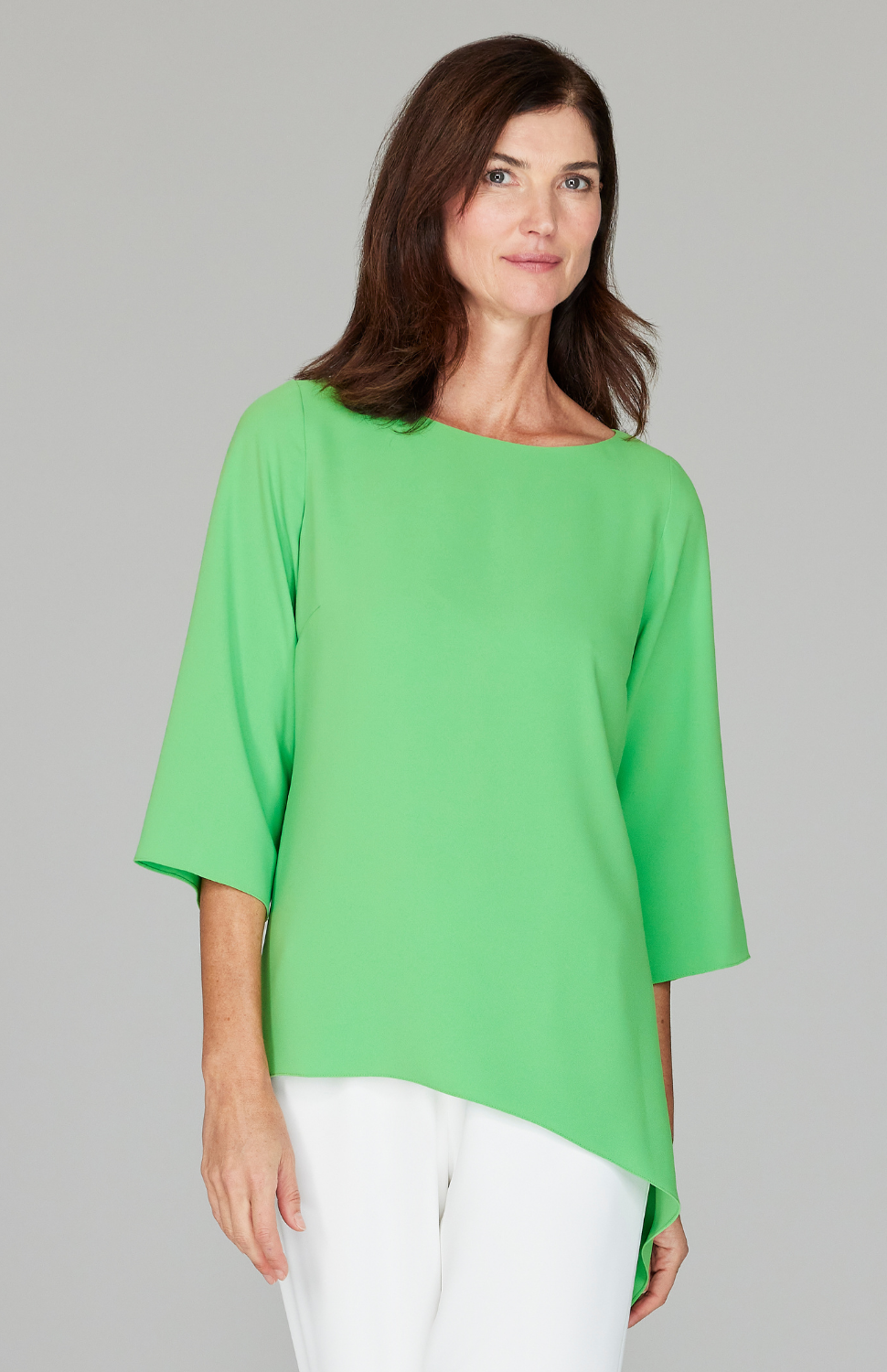 Lustrous Crepe Tunic w/ Side Drape