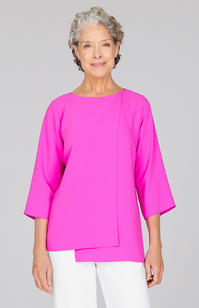 Lustrous Crepe Double Layer Tunic