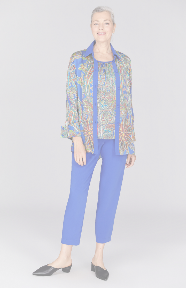 Paisley Print Collared Button Down w/ Side Tab