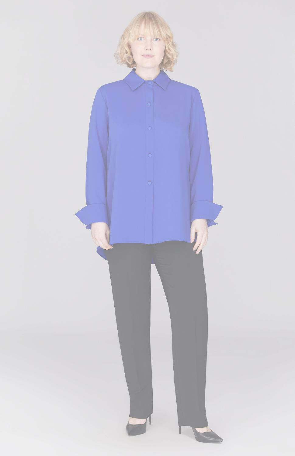 Lustrous Crepe Back Overlap Shirt