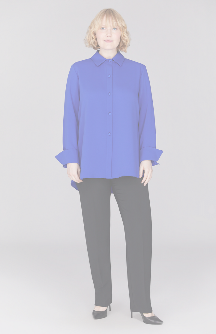 Lustrous Crepe Back Overlap Shirt