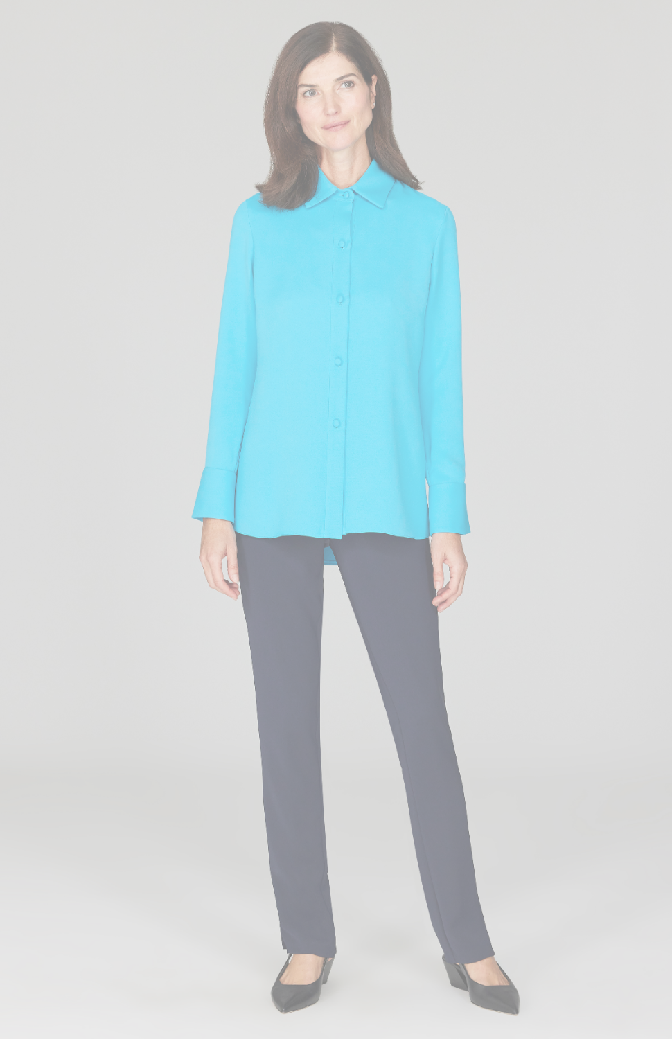 Lustrous Crepe Back Overlap Shirt