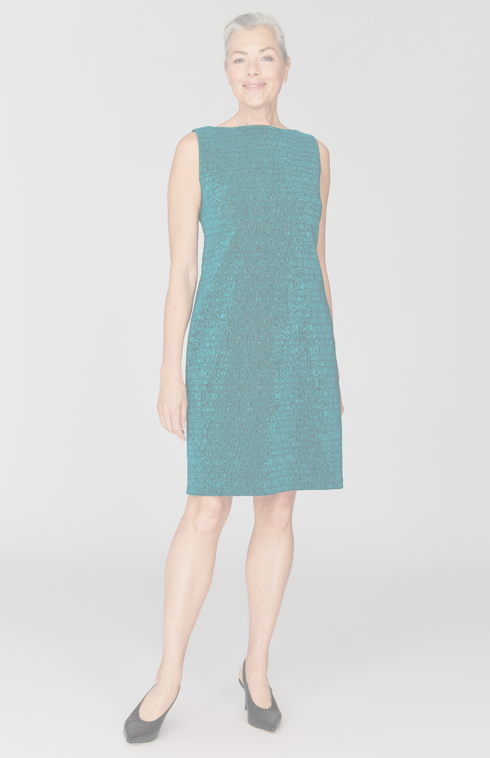 Textured Stretch Jacquard High Neck Dress