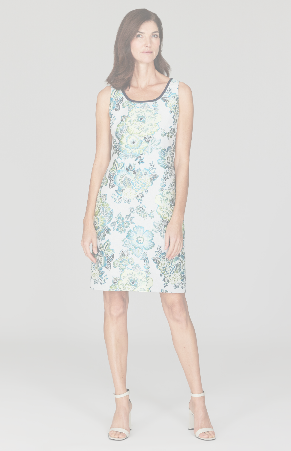 Lush Blooms Jacquard Sheath Dress w/ Bias