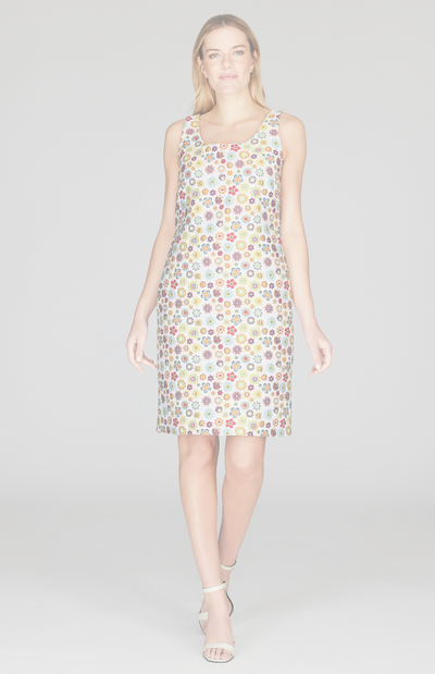 Graphic Flora Jacquard Sheath Dress