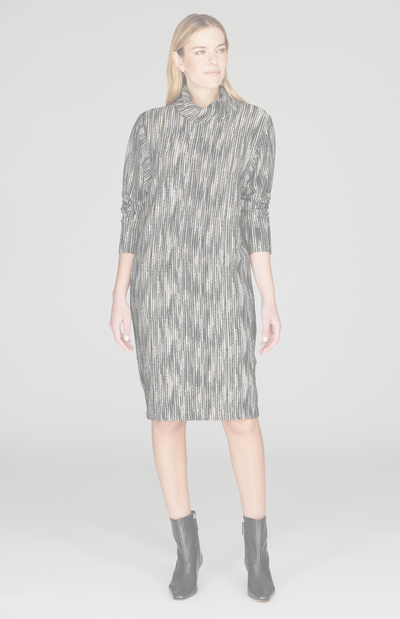 PREORDER Lurex Knit Tweed Turtleneck Dress