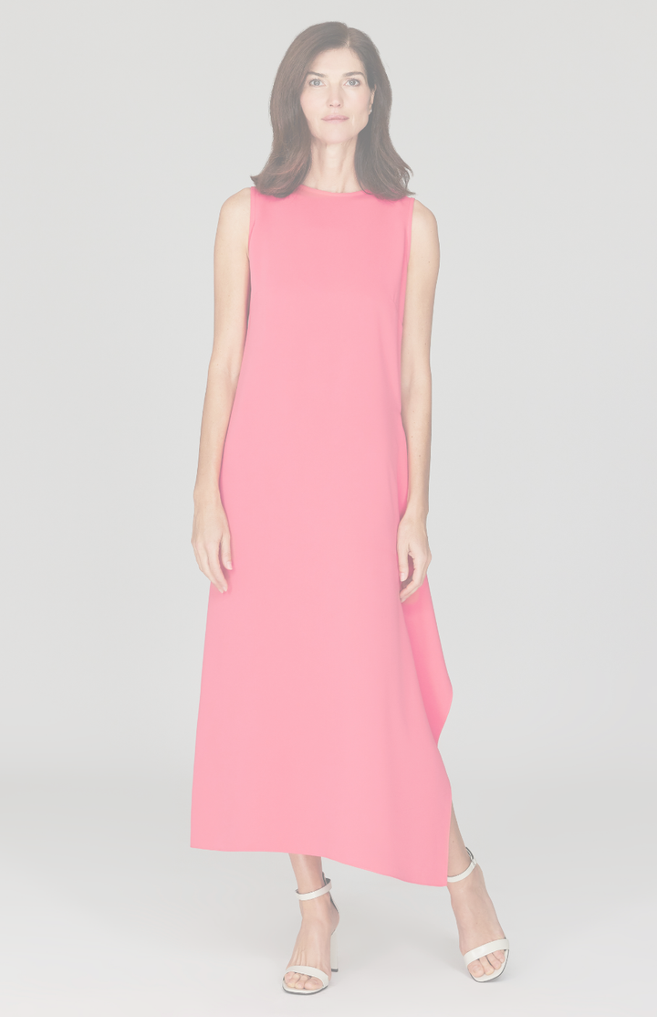 Lustrous Crepe Dress w/ Side Cascade