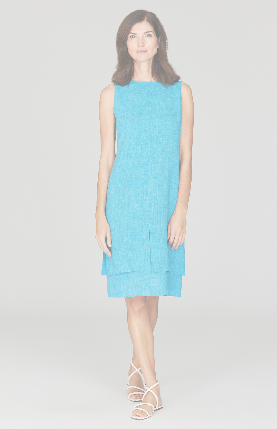 Microlinen Short Double Layer Dress w/ Slits