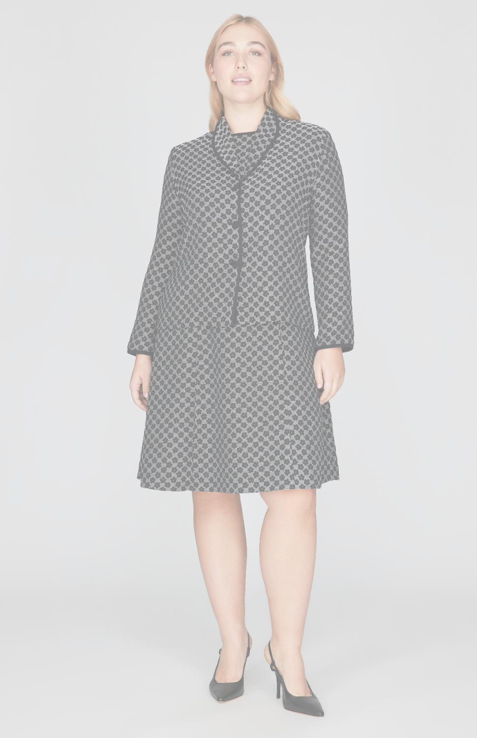 Textured Floral Jacquard Wing Collar Jacket