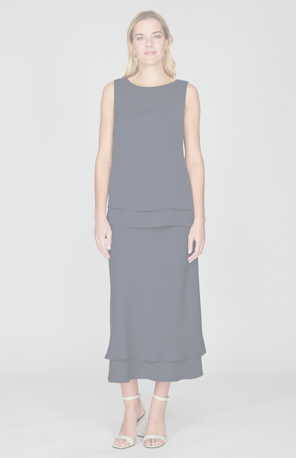 Lustrous Crepe Double Layer Skirt