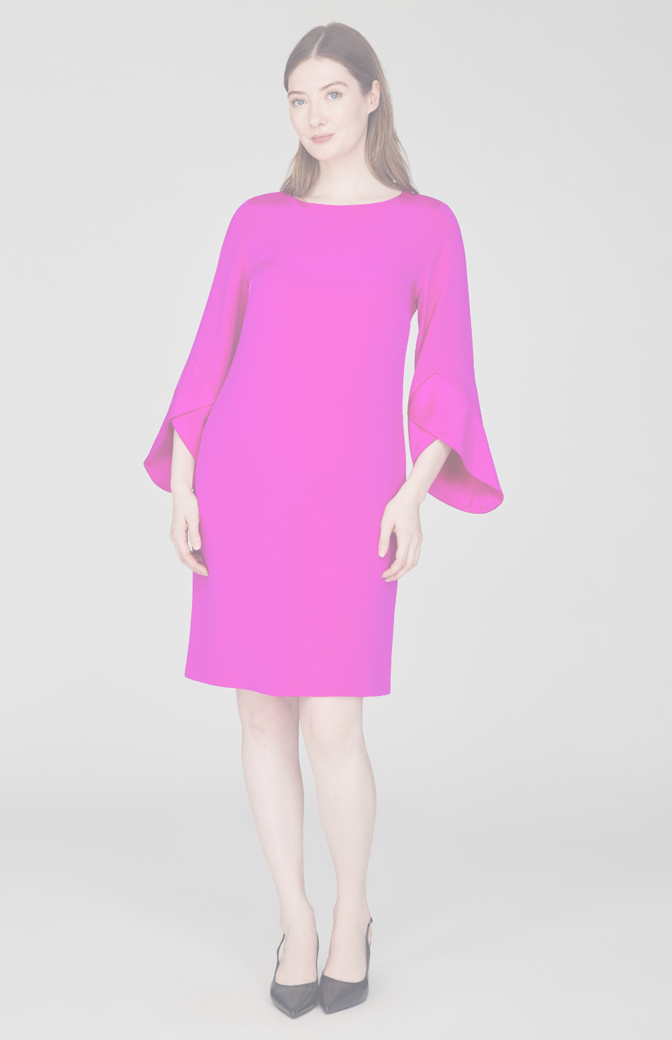 Silk Dress w/ Tonal Satin Cuff Detail