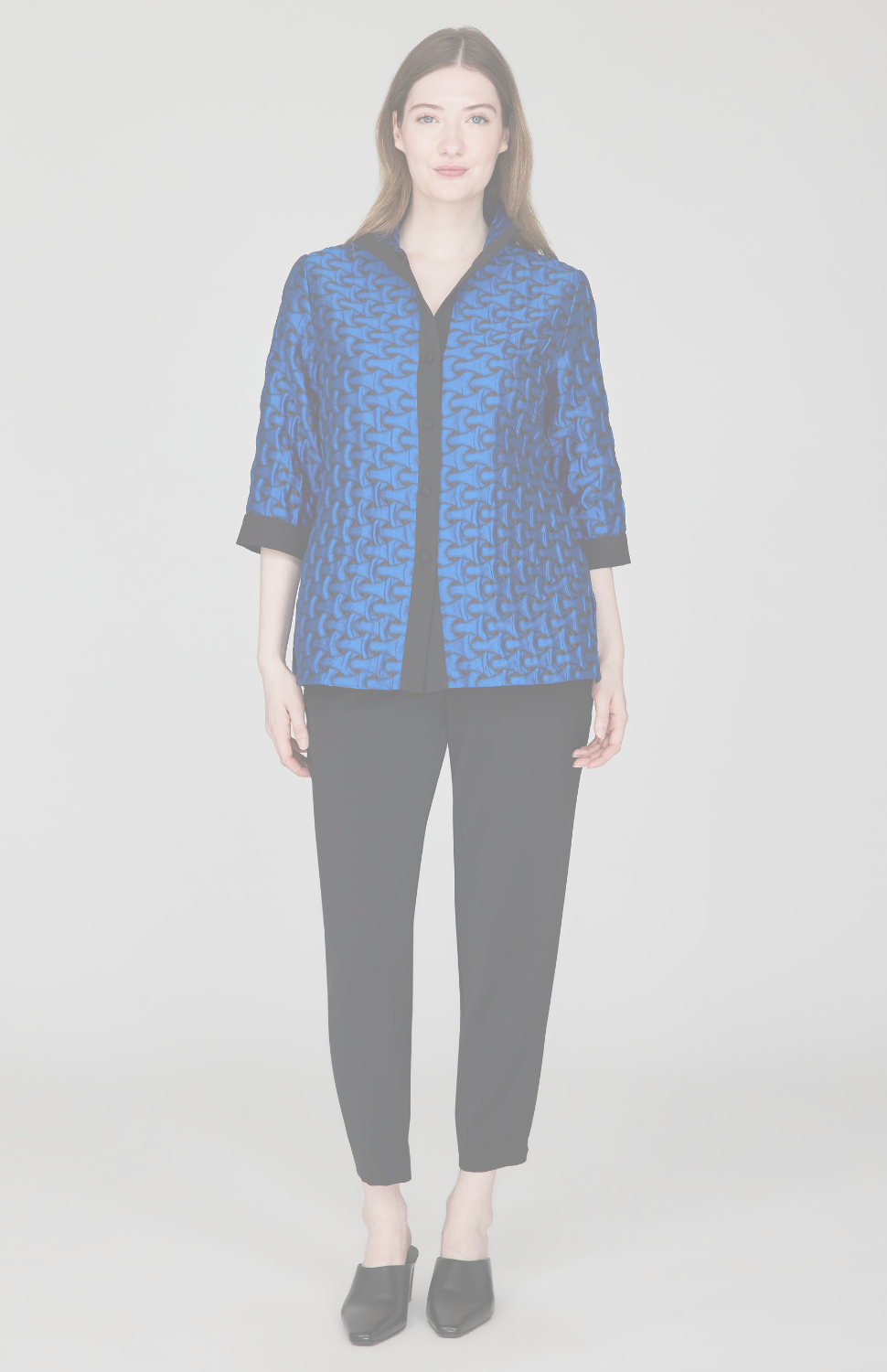 Textured Interlock Jacquard High Neck Shirt