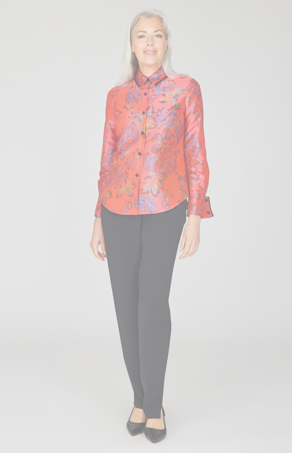 Impressionist Bloom Jacquard Collared Tailored Shirt