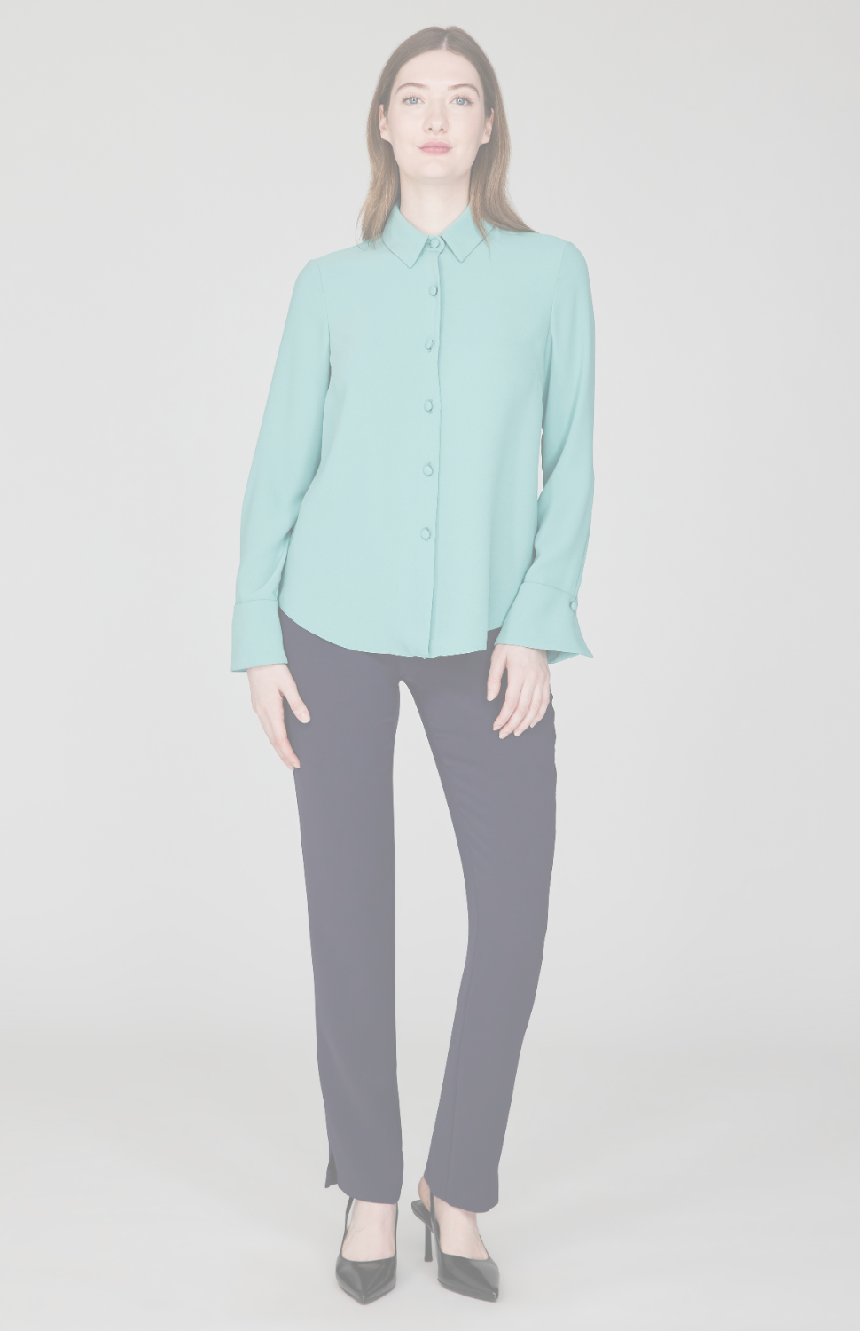 Lustrous Crepe Tailored Button Down Shirt