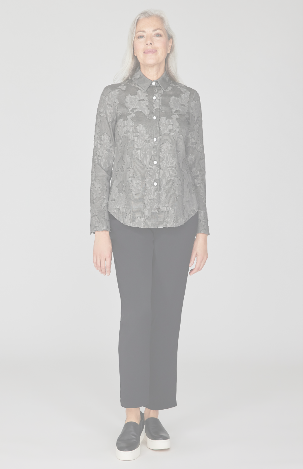 Monochrome Flora Collared Tailored Shirt