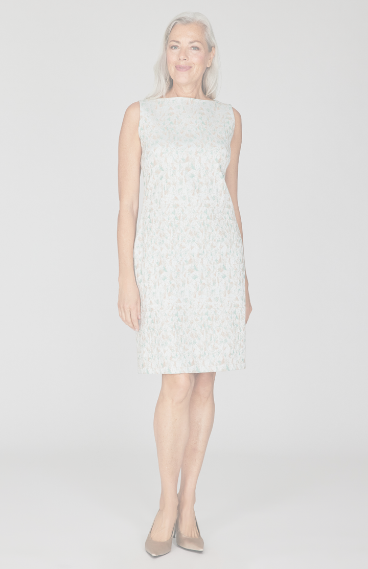 Expressionist Stretch Jacquard Sleeveless Sheath Dress
