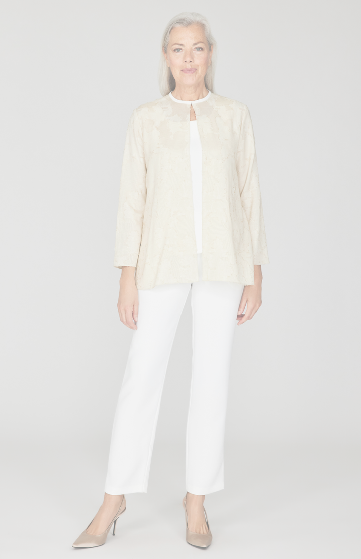 Monochrome Flora Long Sleeve Jacket w/ Bias