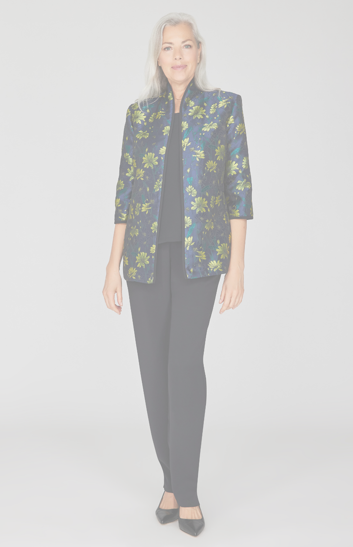 Bloomscape Jacquard High Neck Jacket w/ Bias