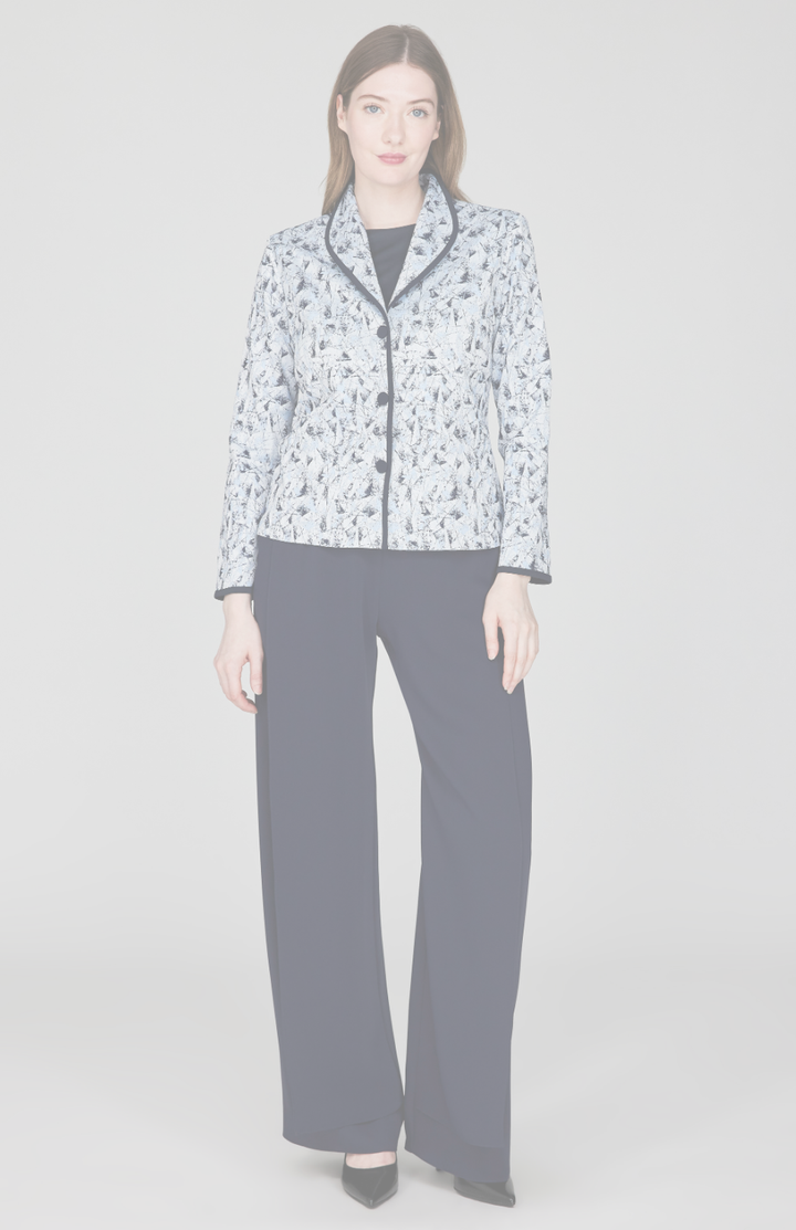 Expressionist Stretch Jacquard Wing Collar Jacket