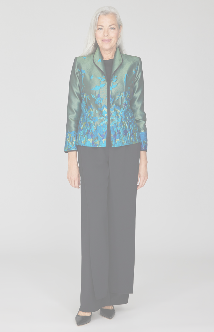 Botanical Garden Jacquard Wing Collar Jacket