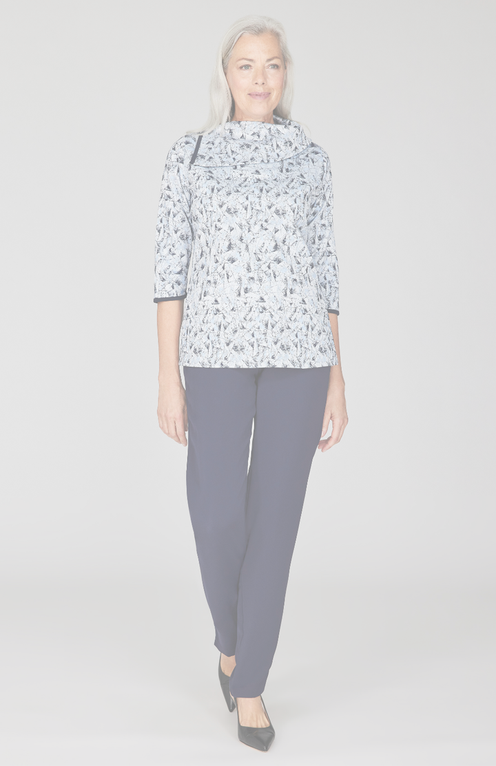 Expressionist Stretch Jacquard Oversized Collar Tunic