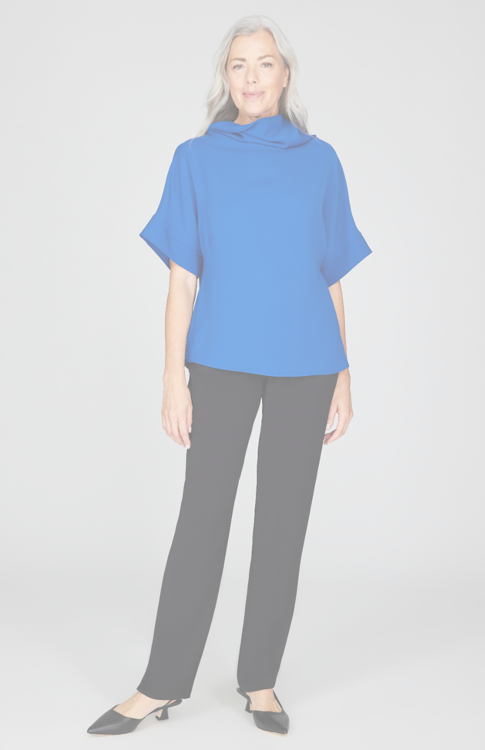 Lustrous Crepe Cowl Neck Tunic