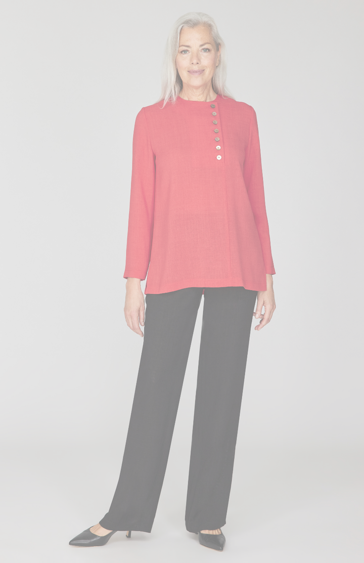 Microlinen Mandarin Tunic w/ Button Detail