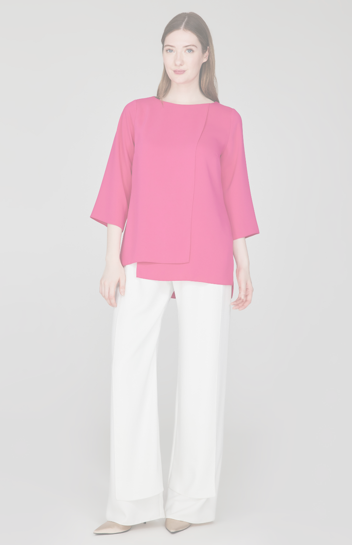 Lustrous Crepe Double Layer Tunic