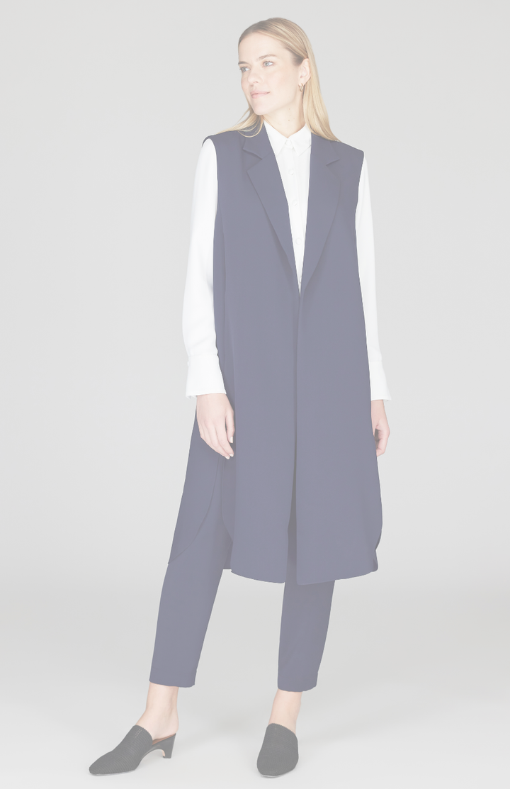 Lustrous Crepe Long Vest