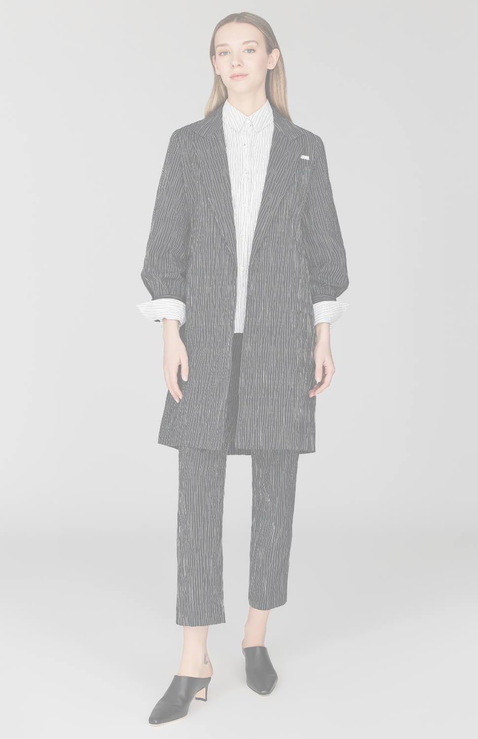 Tucked Pinstripe Oversized Jacket