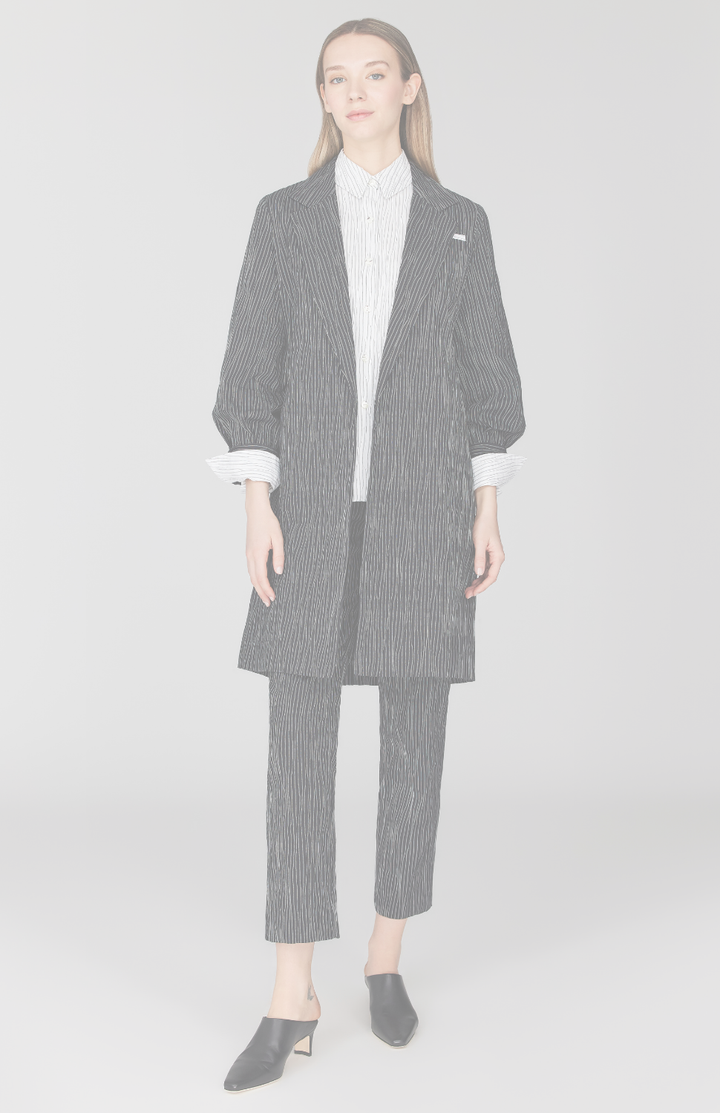 Tucked Pinstripe Oversized Jacket