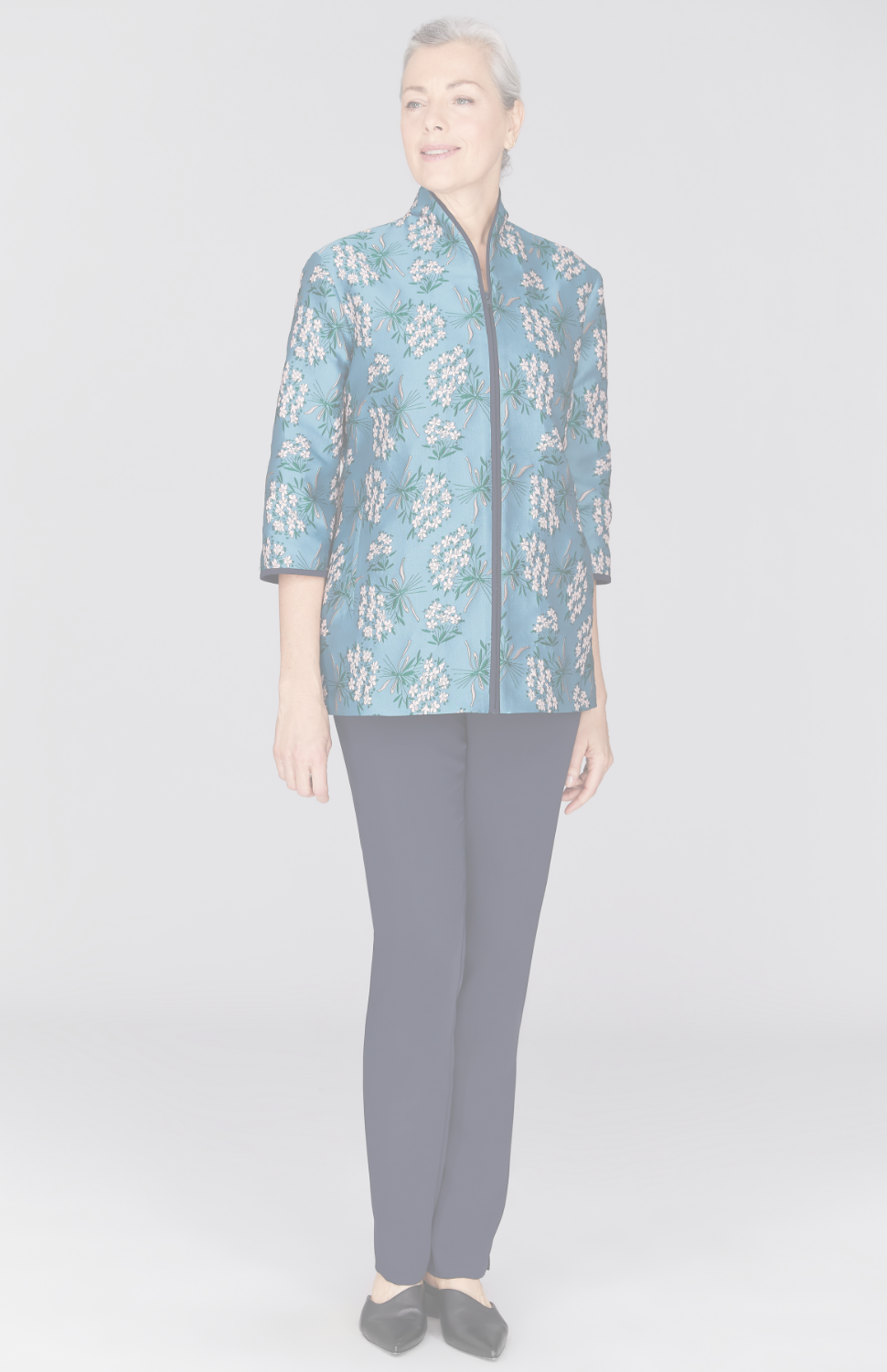 Wildflower Bouquet High Neck Jacket w/ Zipper