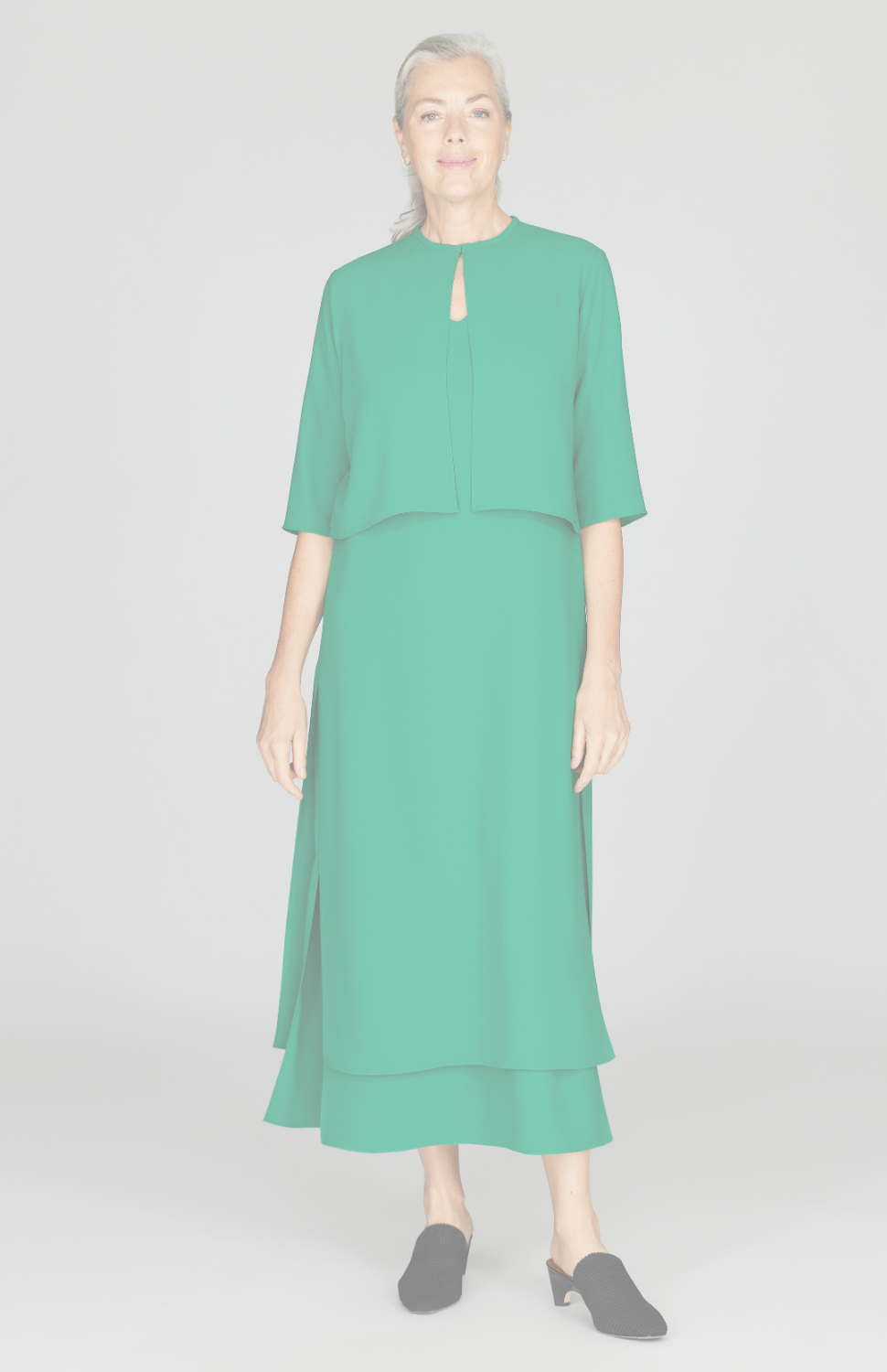 Lustrous Crepe Short Open Jacket