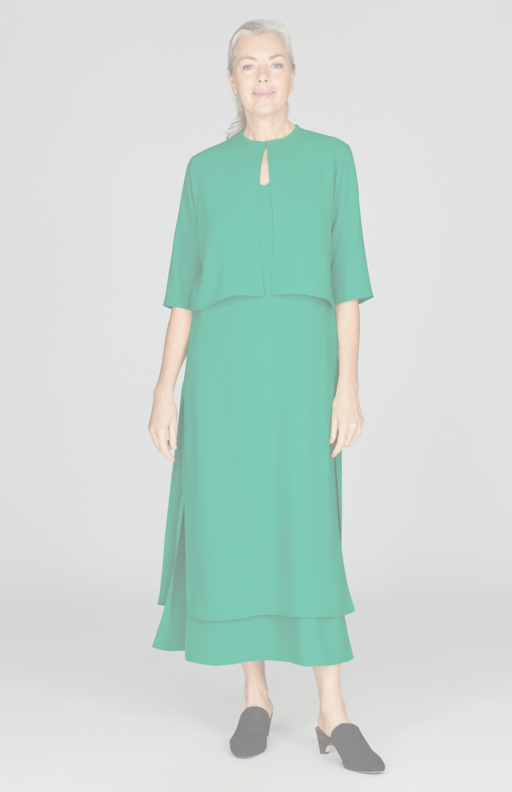 Lustrous Crepe Short Open Jacket