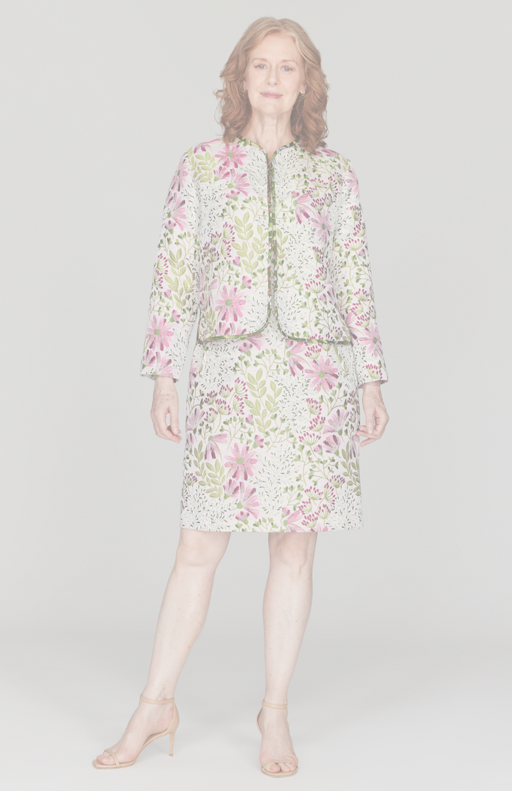 Daisy Jacquard Short Jacket w/ Bias
