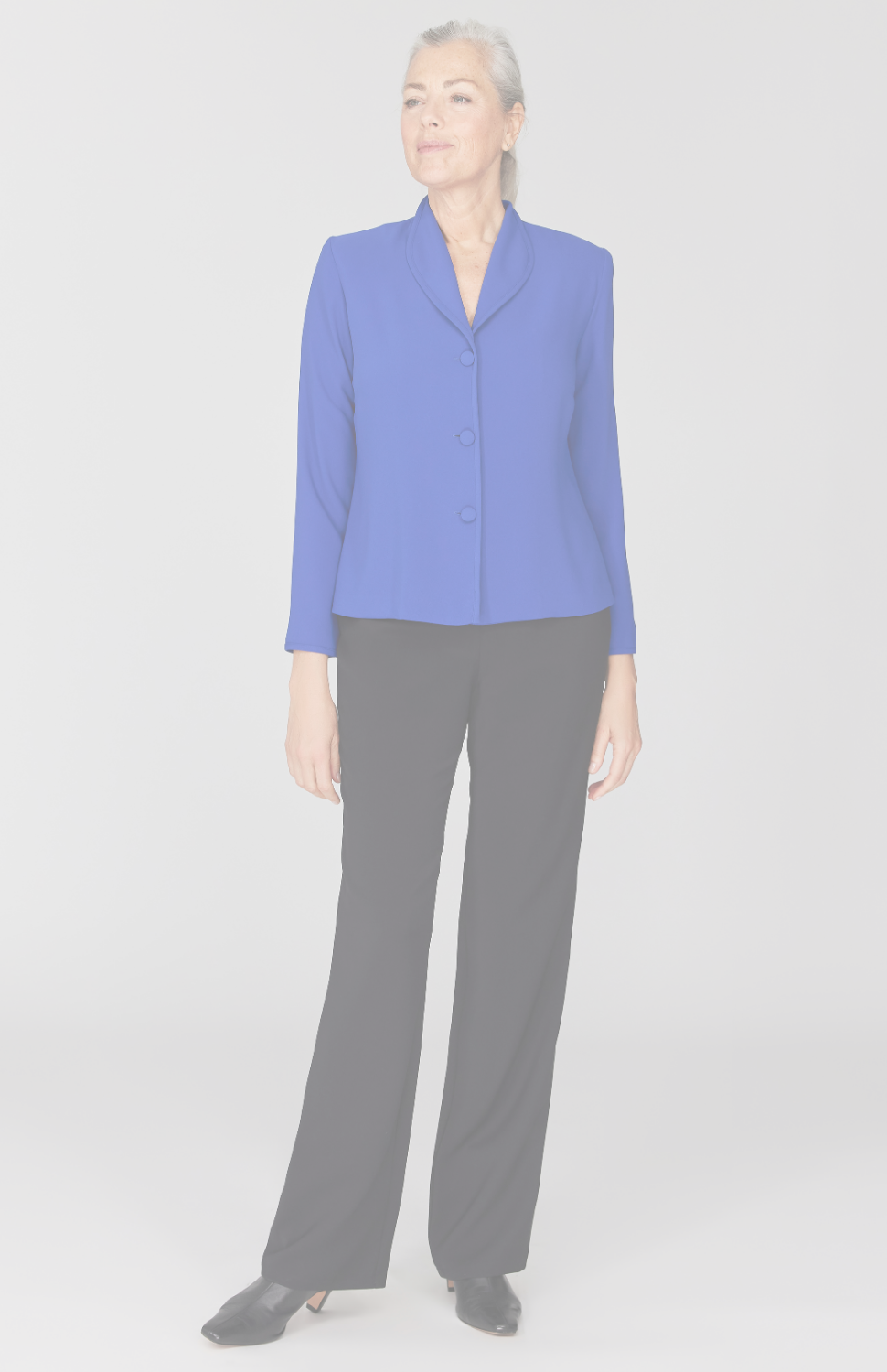 Lustrous Crepe Wing Collar Jacket