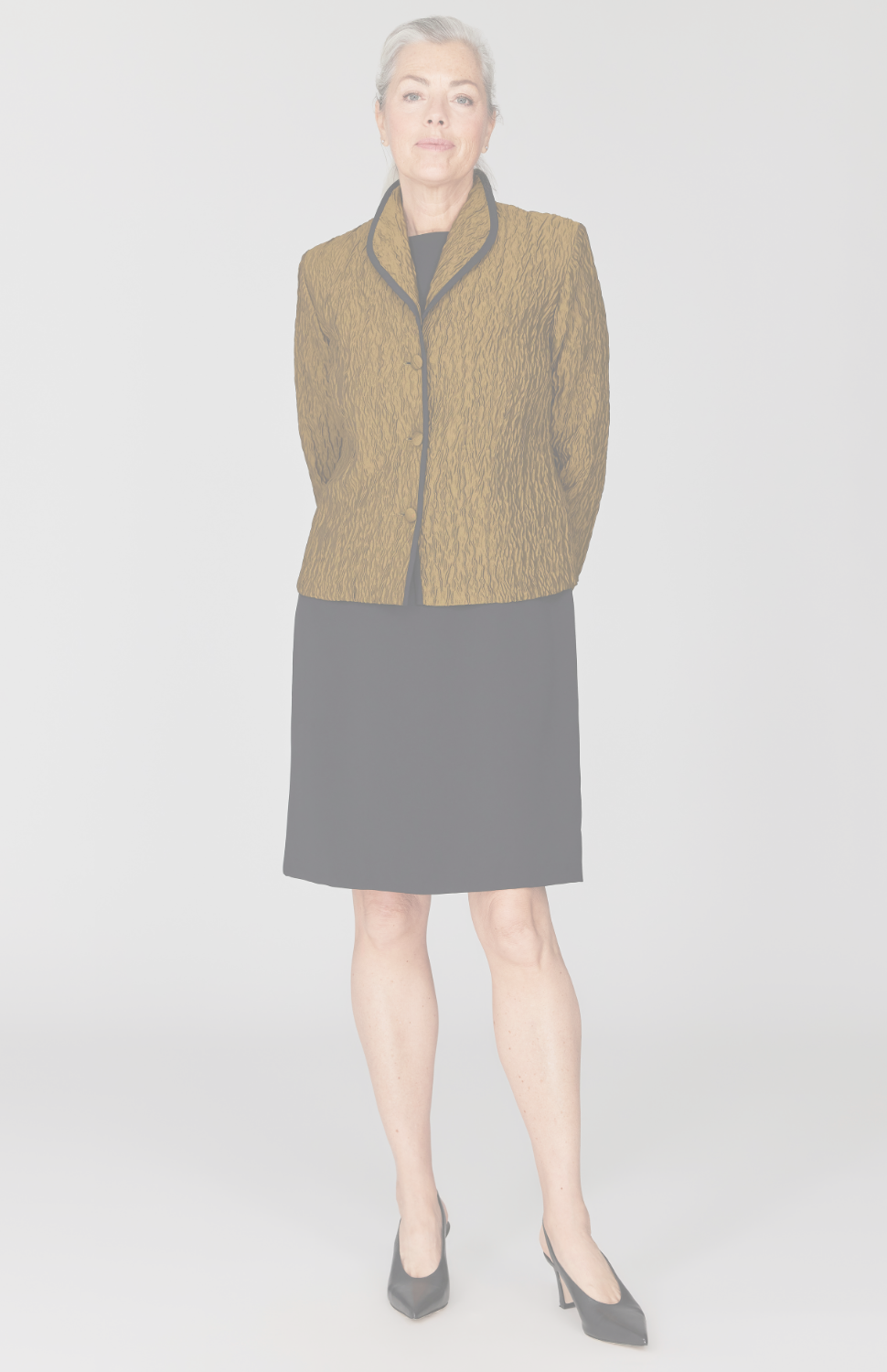 Crinkle Jacquard Wing Collar Jacket